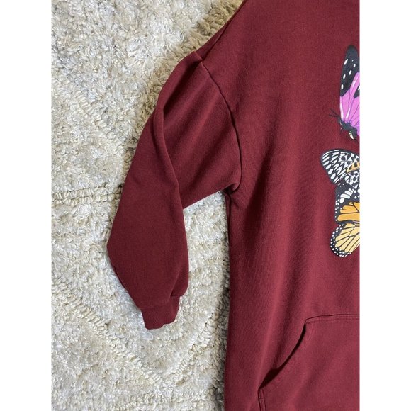 No Boundaries Women's Tunic Hoodie Large 11-13 Butterfly Graphic Logo - Picture 4 of 12